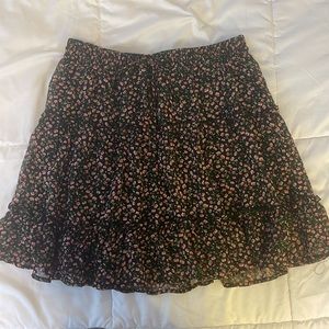 Black and Pink Flower Skirt